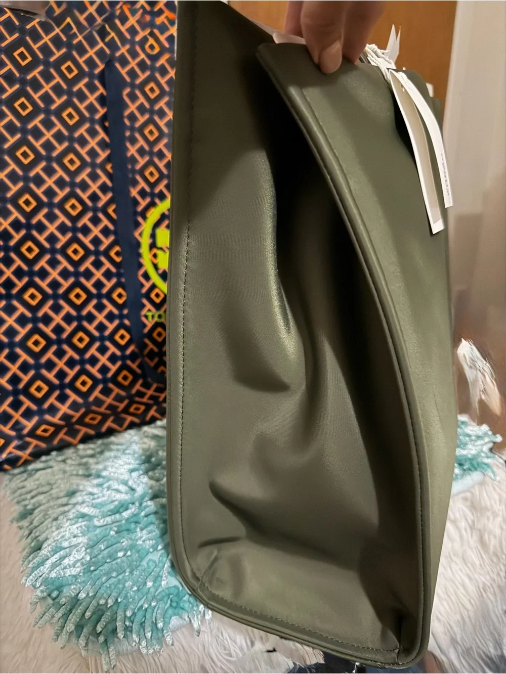 Authentic Brand New Ella Tote Large Olive Green